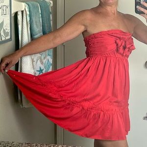 Pretty red flowing sundress, never wore it , a bit loose on the top part